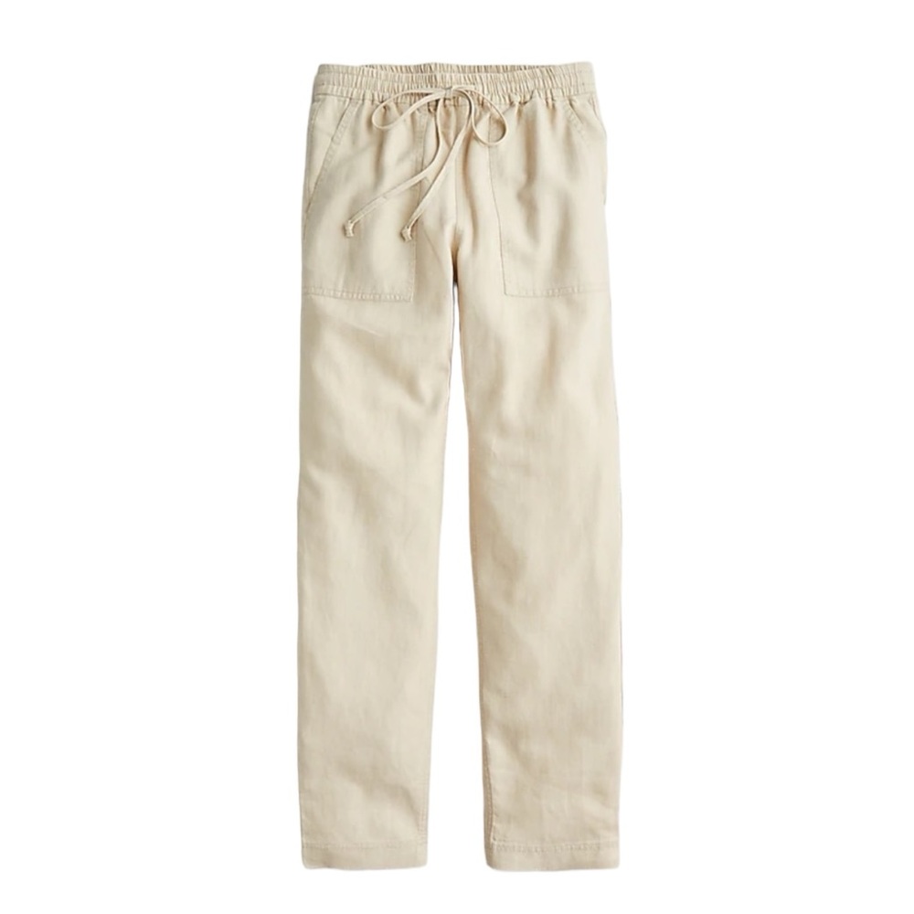 J.Crew New Seaside Pant in Light Khaki Linen Blend